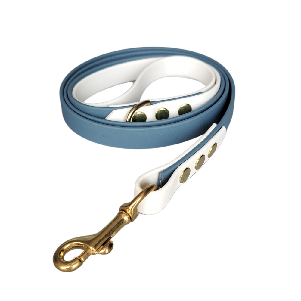 blauw witte waterproof leiband