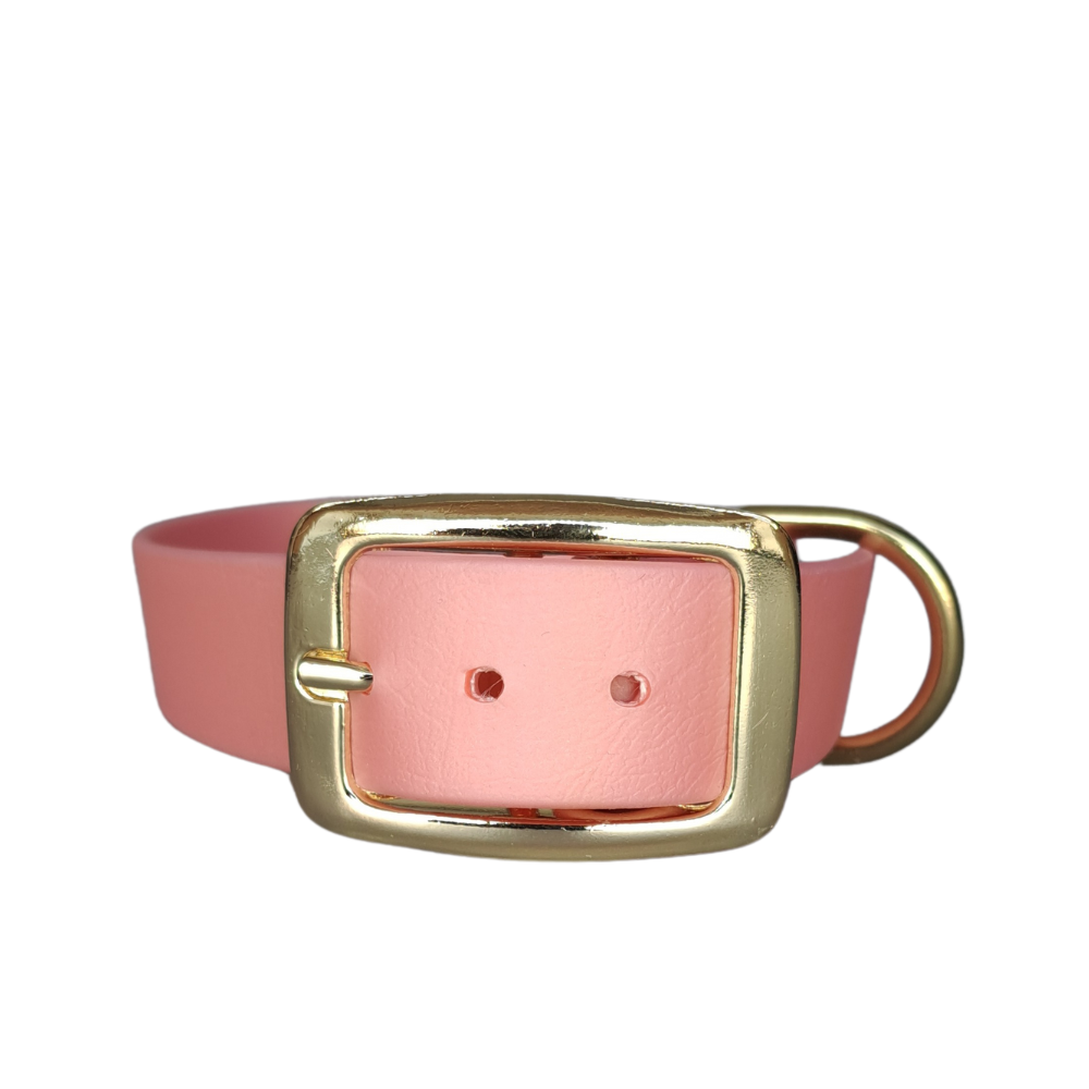 Klassieke rose waterproof halsband met gouden gesp door Dazzling Dog