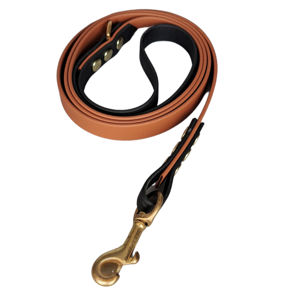 bruin zwarte waterproof leiband