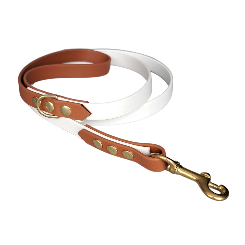wit bruine biothane waterproof leiband 2