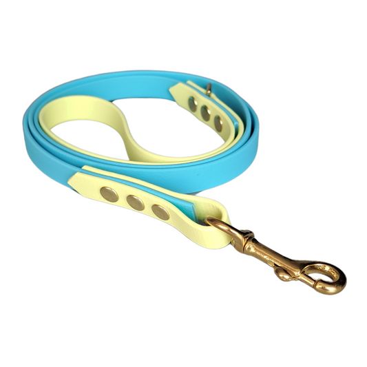 Blauw gele waterproof leiband