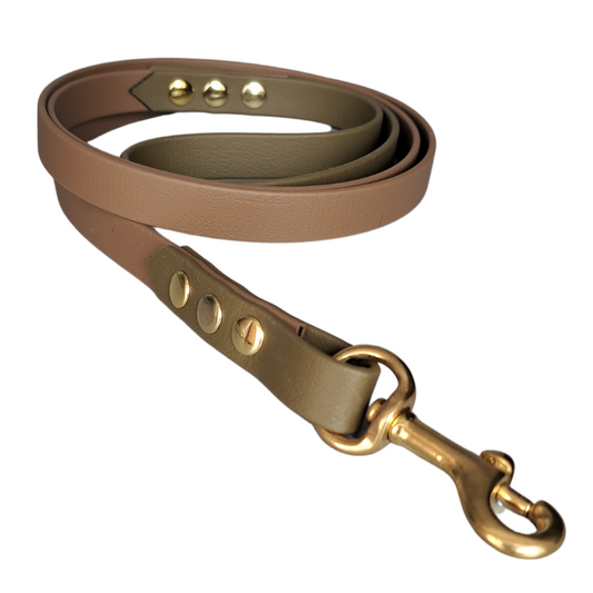 Bruin groene waterproof leiband