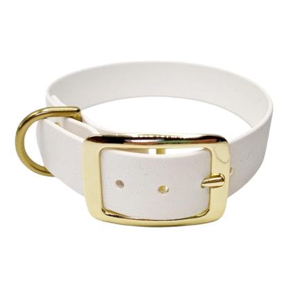 Dubbel witte halsband van Biothane Dazzling Dog