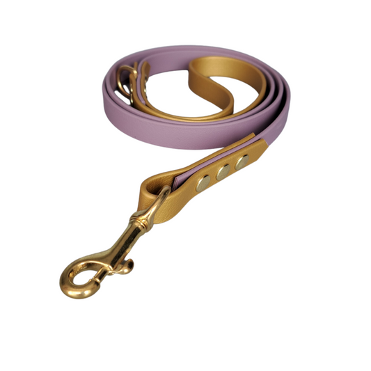 biothane Tweekleurige leibanden - Mauve-goud