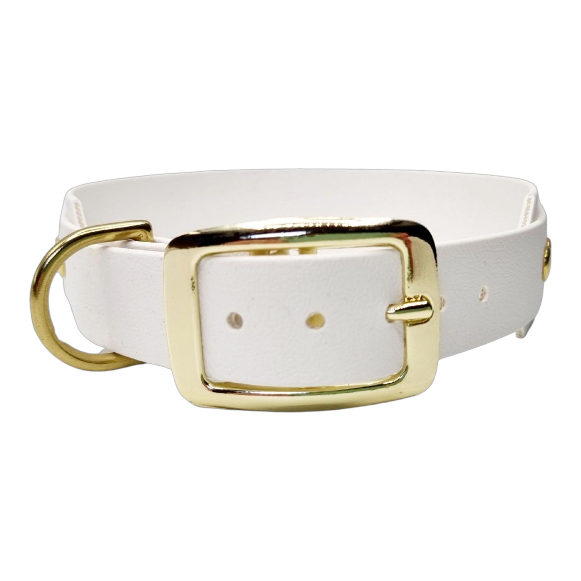 Dubbel witte halsband van Biothane Dazzling Dog