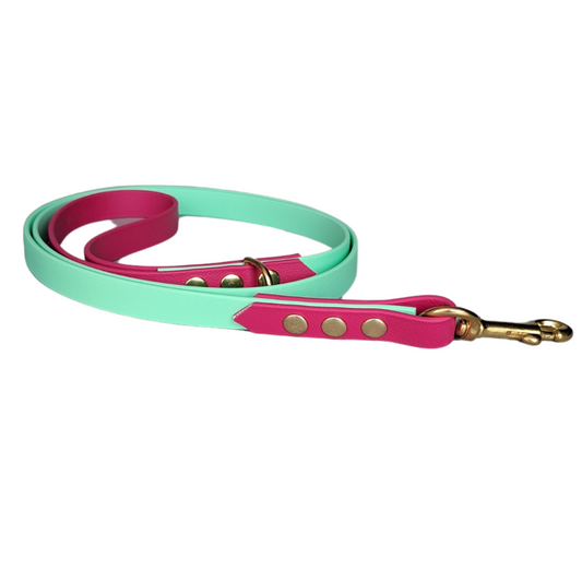 groen roze biothane leiband