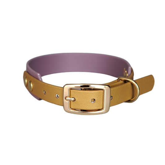halsband goud mauve met gouden hardware