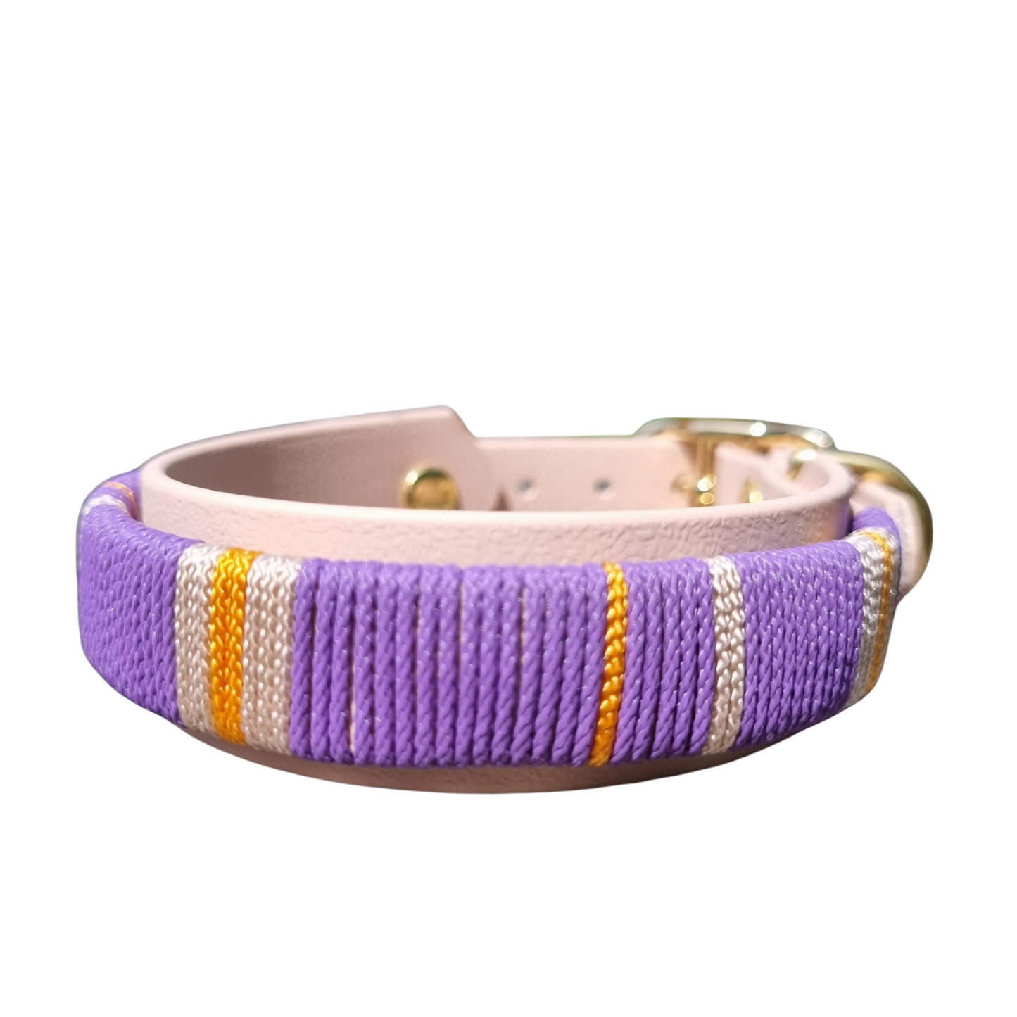 geweven halsband uit de Cali Wave collectie, kleurrijk en waterproof, gemaakt door Dazzling Dog.