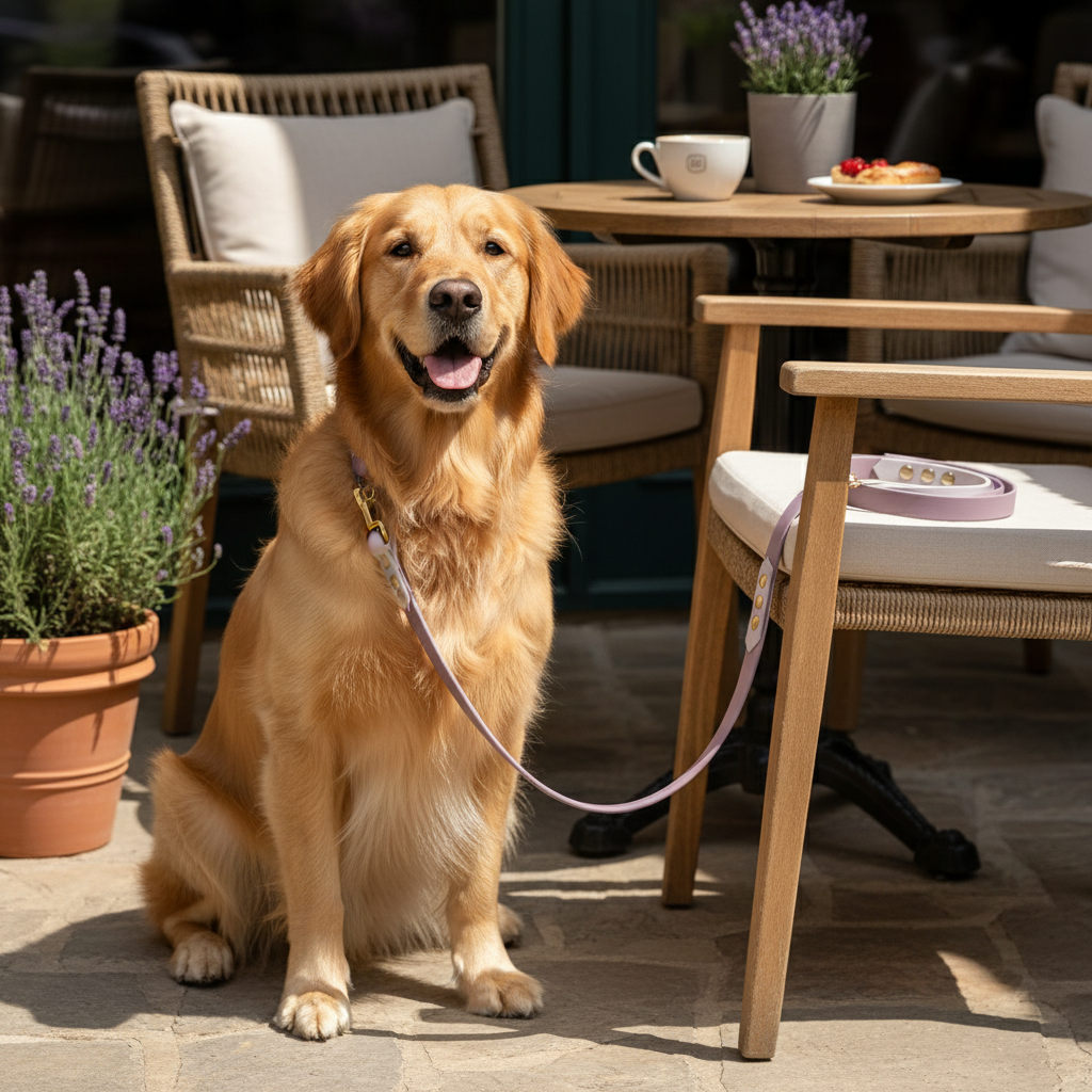 dog with biothane waterproof leash from Dazzling Dog