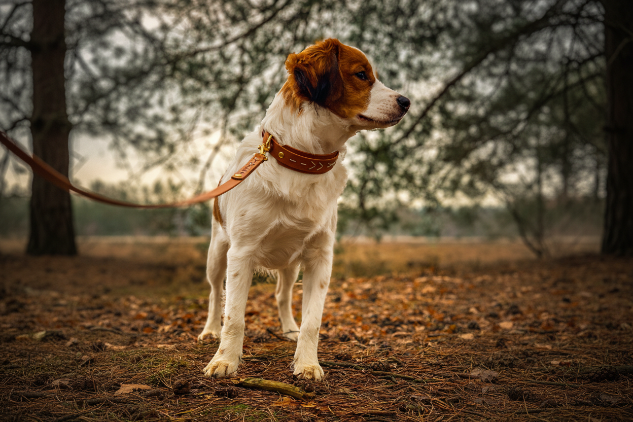 Native hondenhalsband - lichtbruin