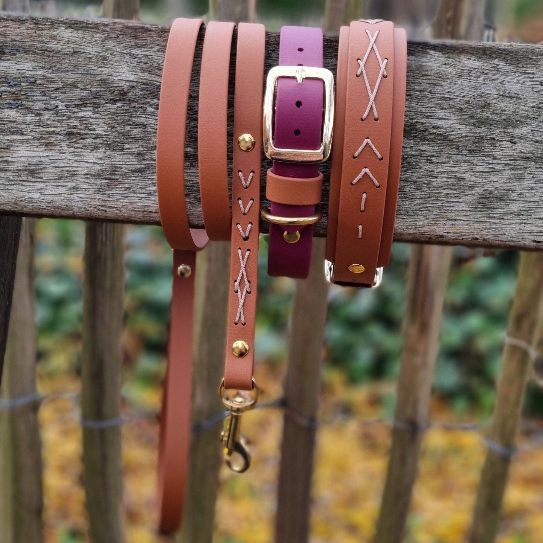 Native biothane leiband en Halsband - duurzaam en waterproof - Dazzling Dog