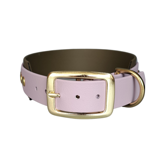 olijf lila halsband met gouden gesp