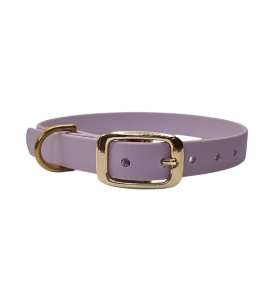 mauve halsband met gouden gesp