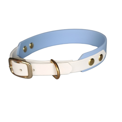 wit blauwe waterafstotende halsband